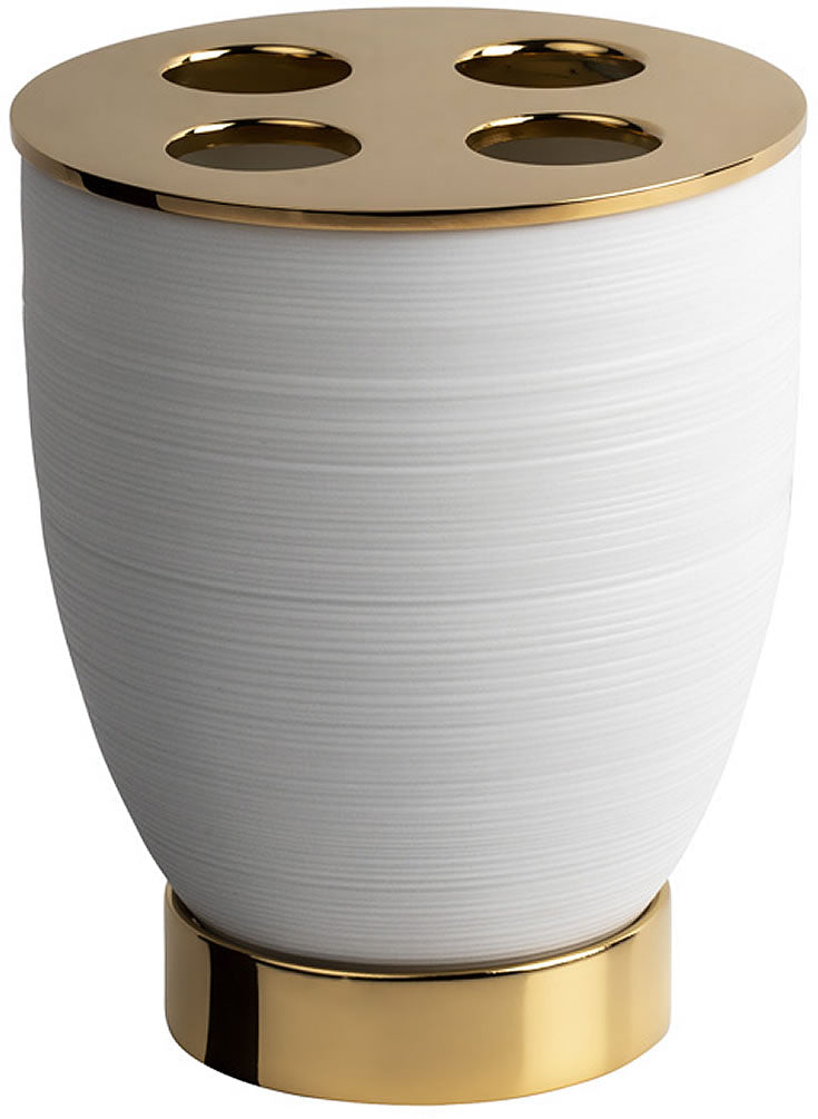 Serdaneli Hemisphere Limoges Porcelain Toothbrush Holder - Perfect Makeup Mirrors