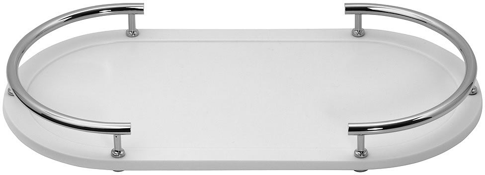 Serdaneli Hemisphere Limoges Porcelain Oval Comb and Brush Bathroom Tray - Perfect Makeup Mirrors