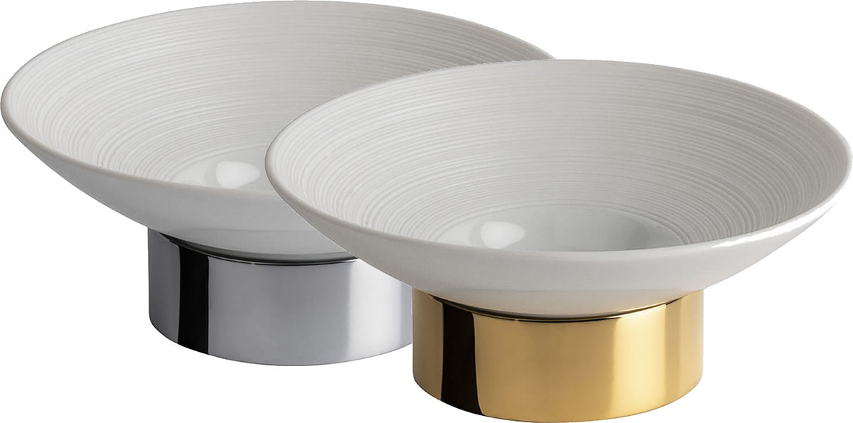 Serdaneli Hemisphere Round Limoges Porcelain Soap Dish - Perfect Makeup Mirrors