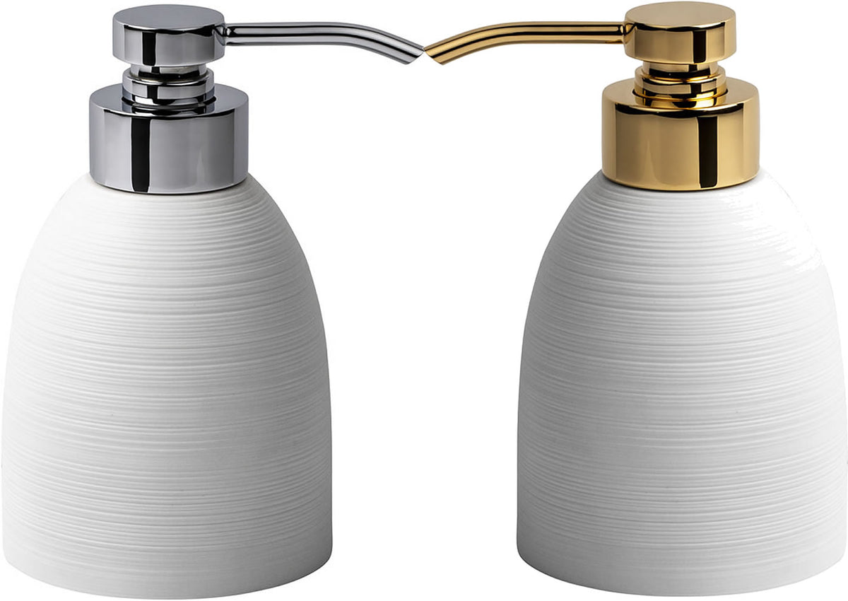 Serdaneli Hemisphere Limoges Porcelain Soap / Lotion Dispenser - Perfect Makeup Mirrors
