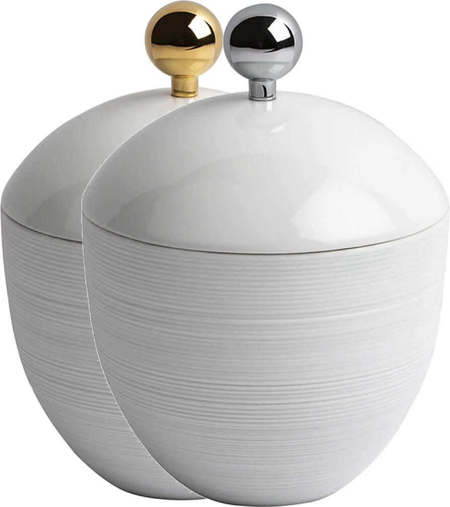 Serdaneli Hemisphere Limoges Porcelain Q-Tip Jars in 2 Sizes