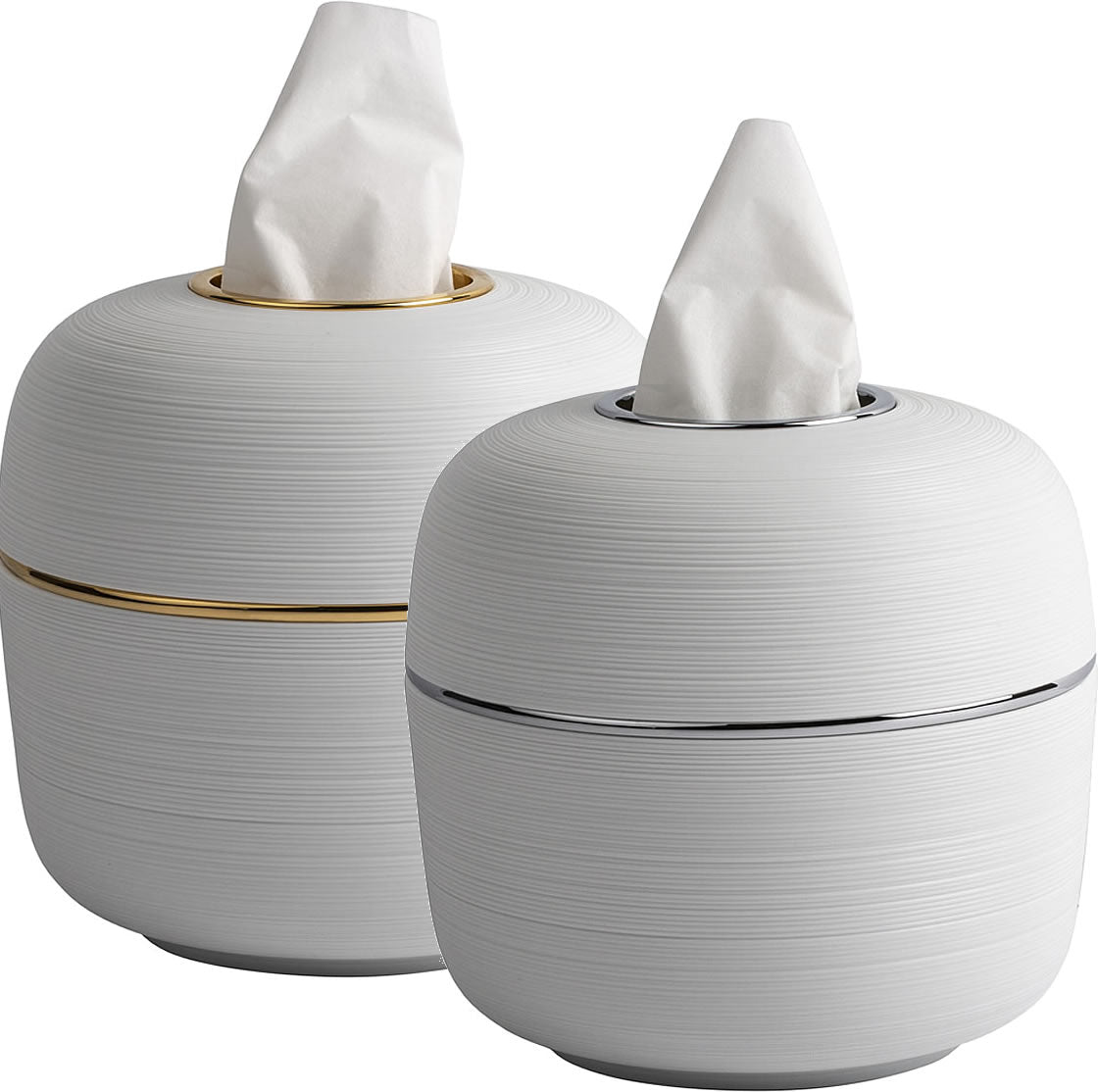 Serdaneli Hemisphere Limoges Porcelain Round Tissue Box - Perfect Makeup Mirrors