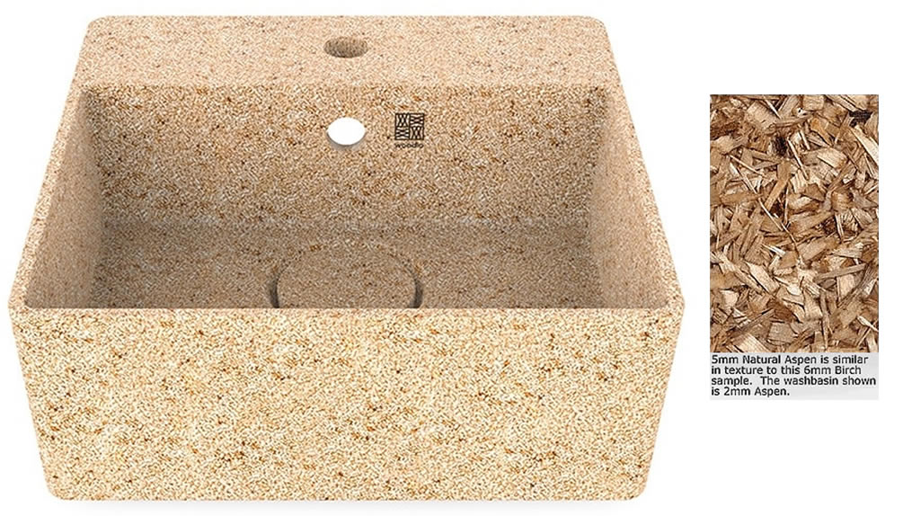Woodio Cube40 Wall-Mounted Wood Sink - 10 Colors