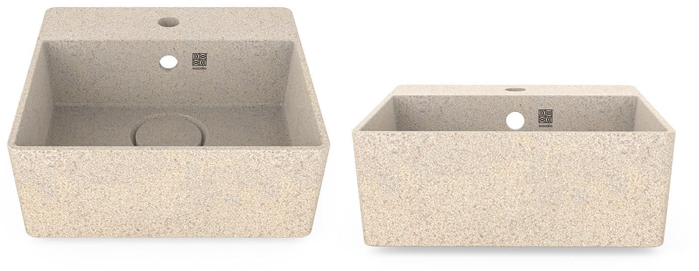 Woodio Cube40 Wall-Mounted Wood Sink - 10 Colors