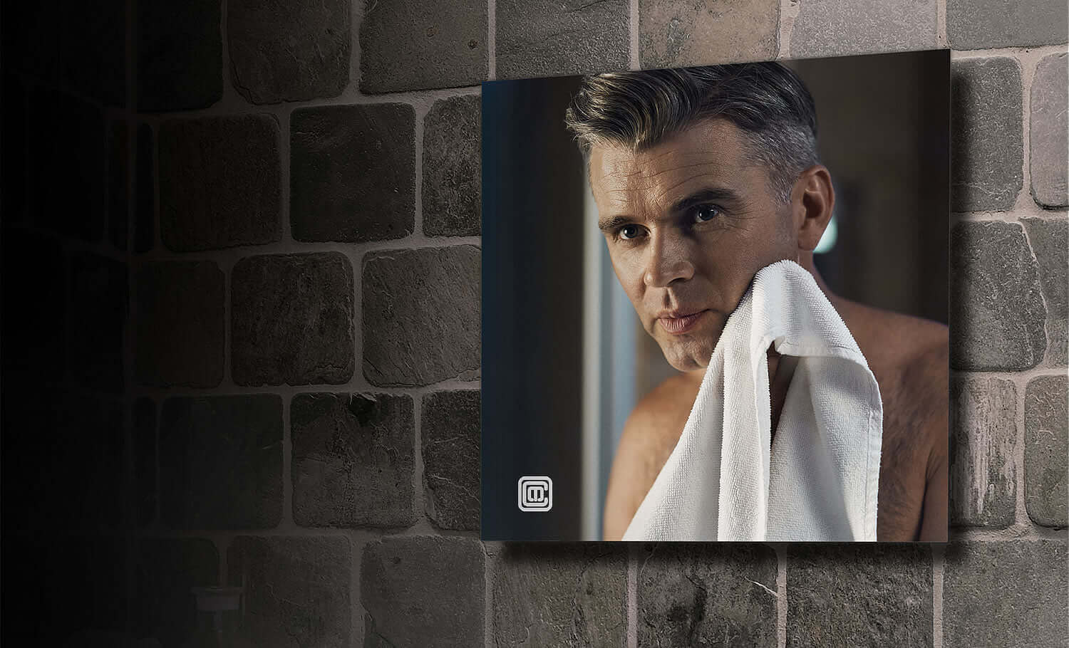Heated fog-free shower mirror