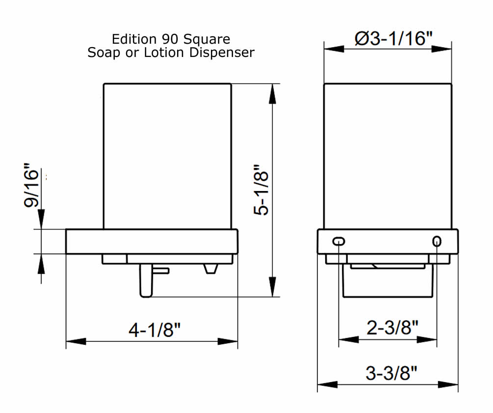 Edition 90 Square Bottom-Dispensier, Chrome - Keuco - Perfect Makeup Mirrors