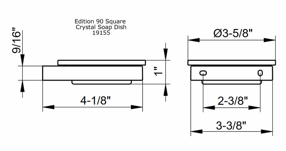 Keuco Edition 90 Square Wall-Mount Crystal Soap Dish Holder