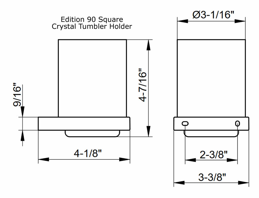 Edition 90 Square Tumbler Holder, Crystal Tumbler - Keuco - Perfect Makeup Mirrors