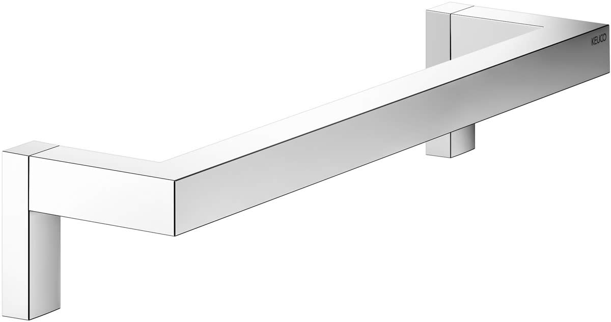 Edition 90 Square 12" Grab Bar, Chrome - Keuco - Perfect Makeup Mirrors