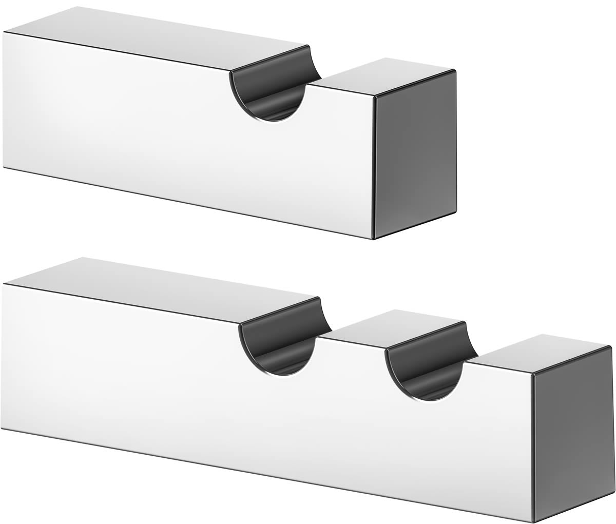 Edition 90 Square Towel Hooks, Polished Chrome - Keuco - Perfect Makeup Mirrors