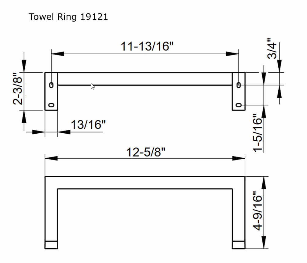 Keuco Edition 90 Square Towel Ring, Polished Chrome