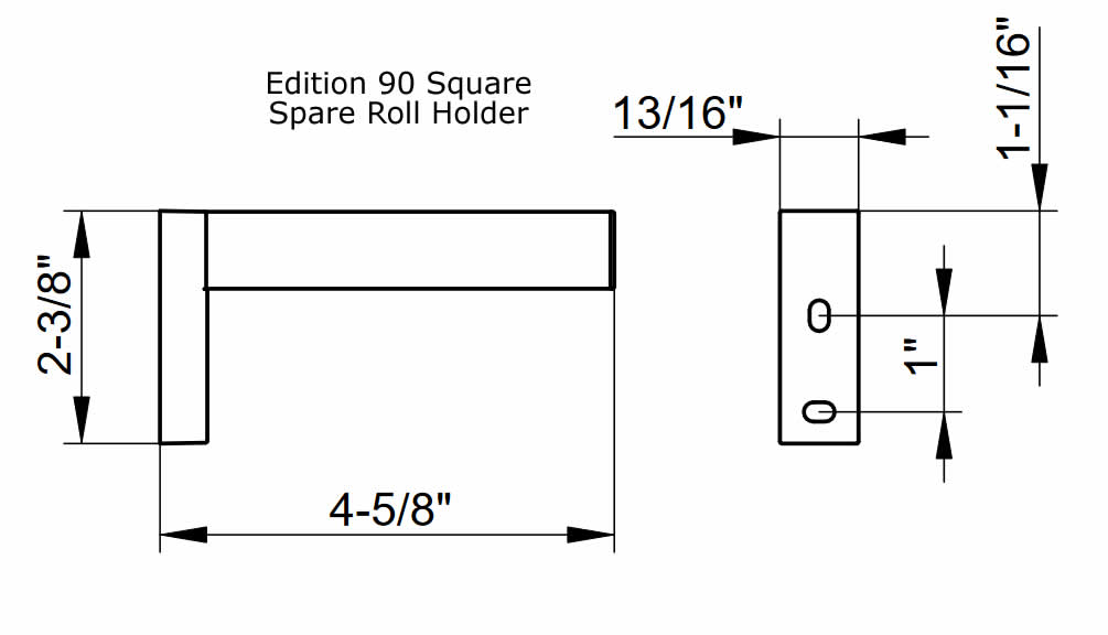 Keuco Edition 90 Square Toilet Paper Holder, Spare Holder