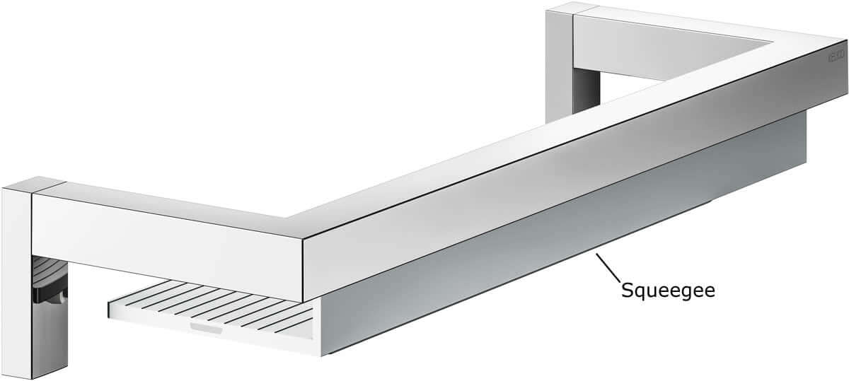 Keuco Edition 90 Square Shower Shelf, Optional Squeegee