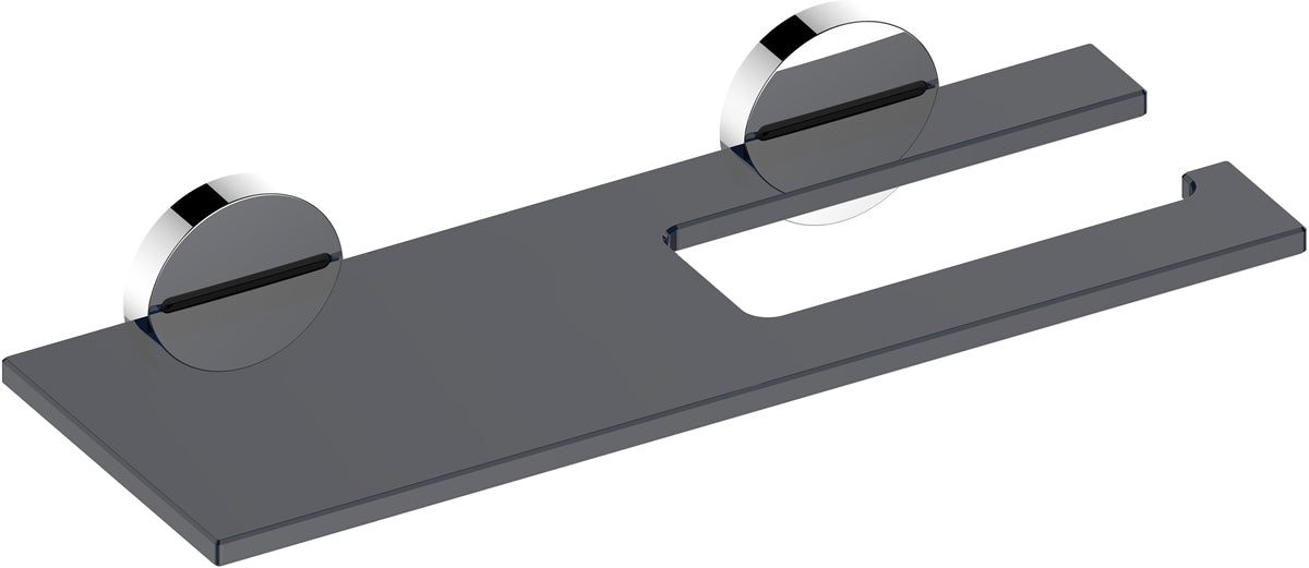 Edition 90 Toilet Paper Holder, Smoke Glass Shelf - Keuco - Perfect Makeup Mirrors