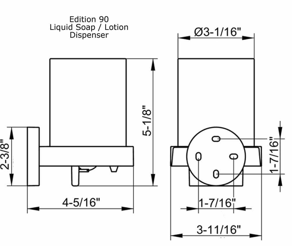 Keuco Edition 90 Bottom-Dispensing Canister, Chrome
