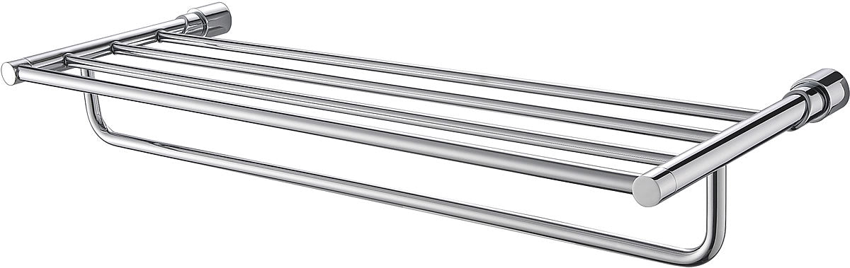 25" Towel Bar and Shelf, Polished Chrome - Alfi Brand - Perfect Makeup Mirrors