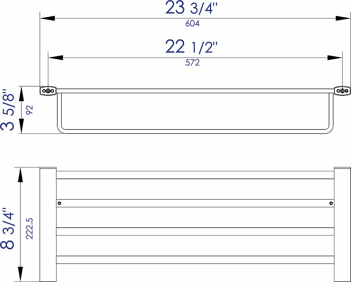 Alfi Brand 24" Towel Bar and Shelf, 2 Finishes
