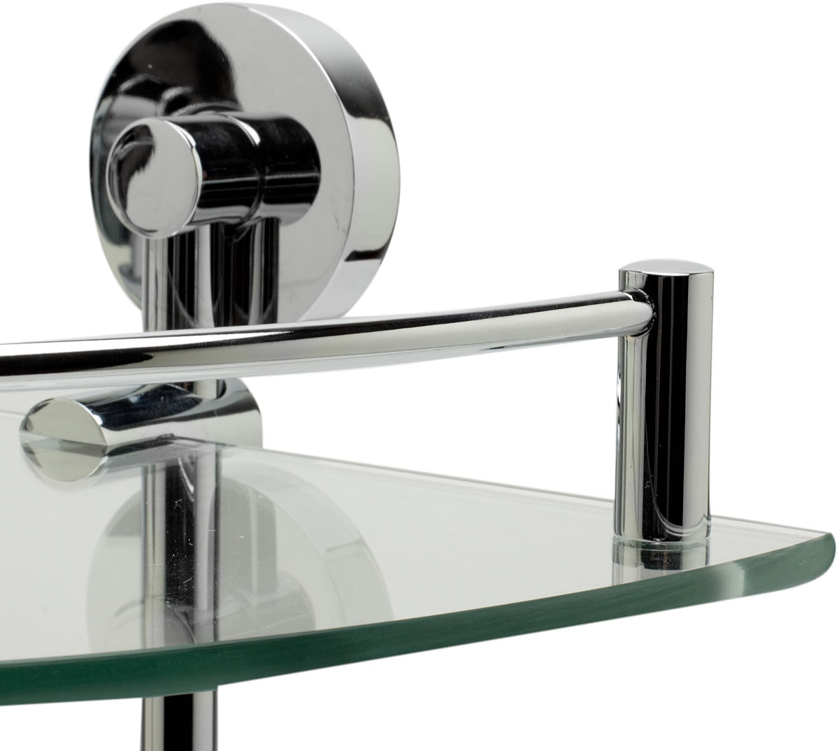 Double Glass Corner Shower Shelf - Polished Chrome - Alfi Brand