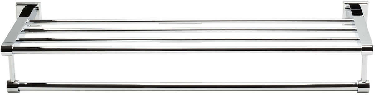 24" Heavy Chrome Plated Brass Towel Bar and Shelf - Alfi Brand