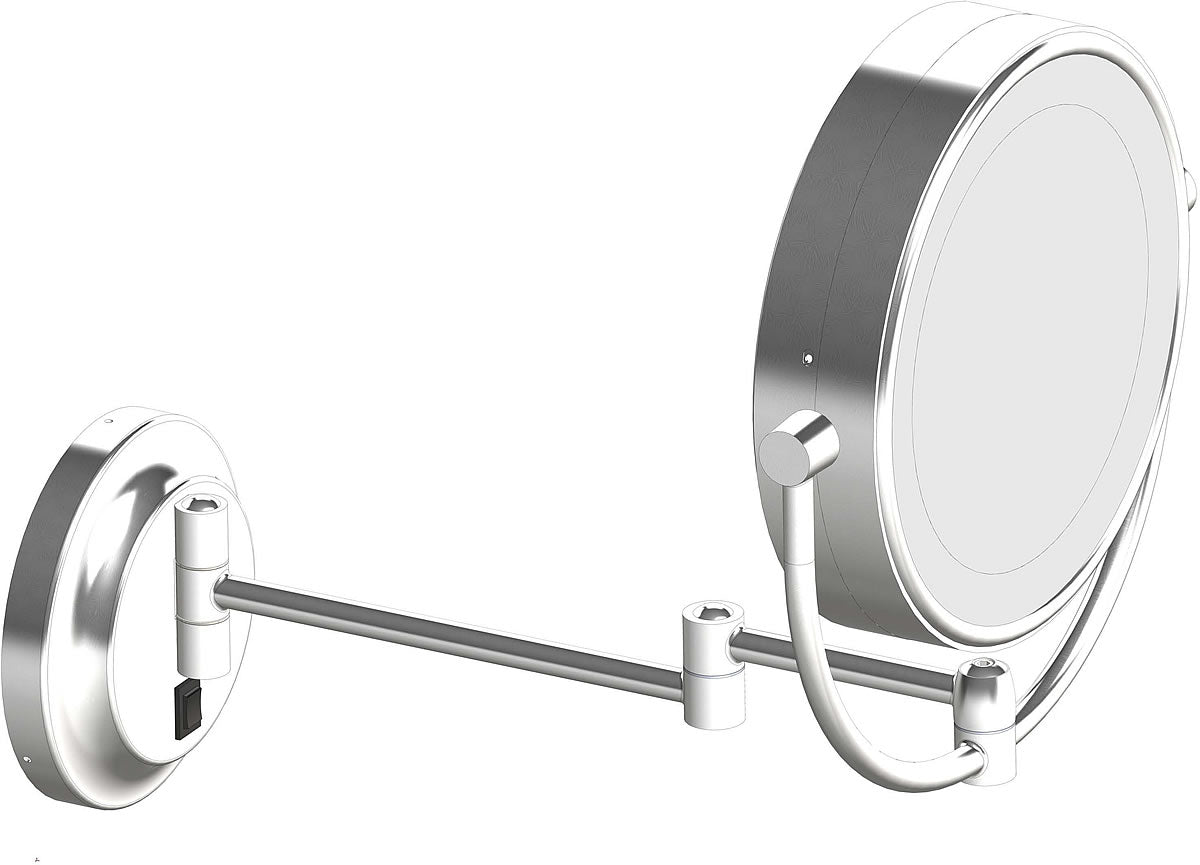 Polished Chrome - Our #1 Best-Selling mirror. This is larger than expected, almost 15" top to bottom. So measure before you buy.