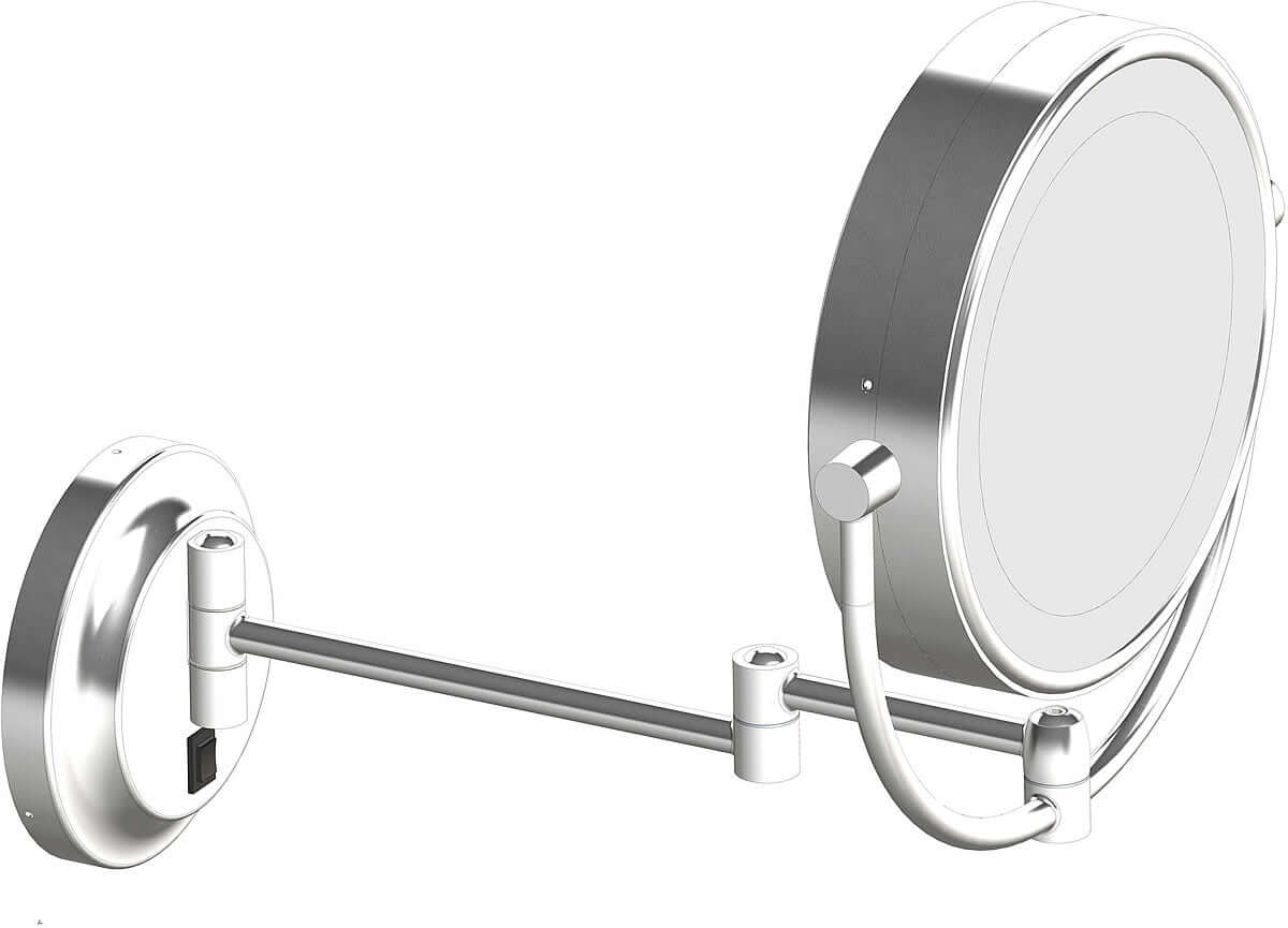 Polished Chrome - Our #1 Best-Selling mirror. This is larger than expected, almost 15" top to bottom. So measure before you buy.