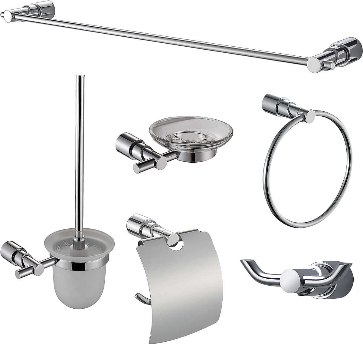 6-Piece Transitional Matching Accessory Set, AB9508, Polished Chrome or Brushed Nickel - Alfi Brand