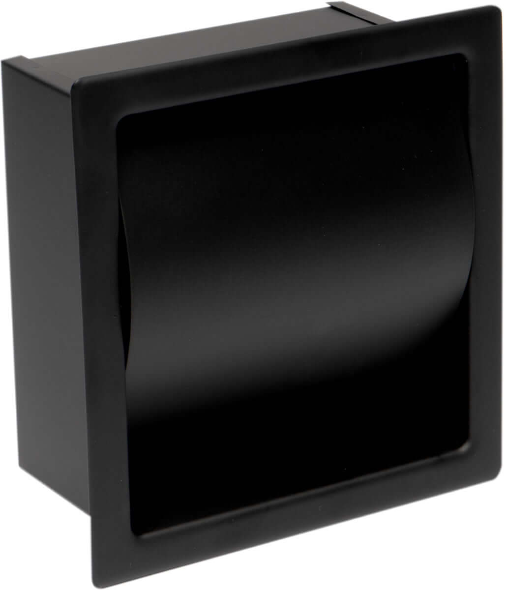 Recessed, covered, Toilet Paper Holder, Matte Black