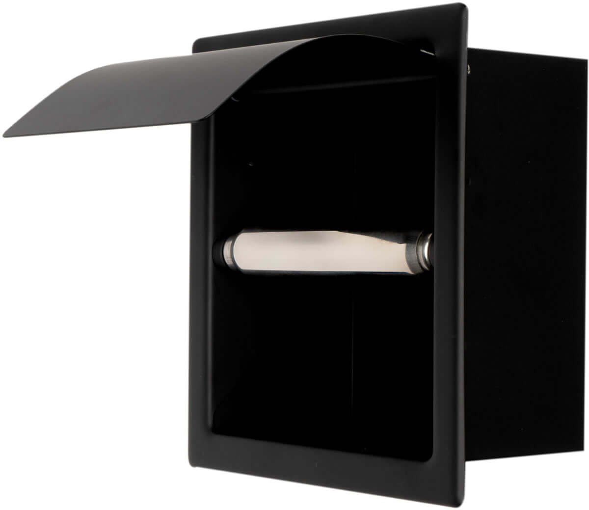 Recessed Stainless Steel Toilet Paper Roll Holder - Matte Black or Matte White - Alfi Brand