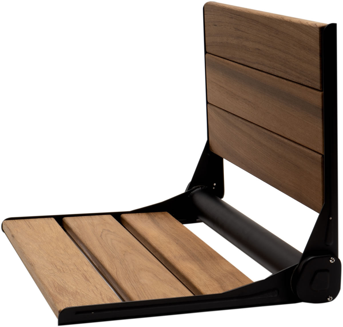 ADA Folding Teak Shower Seat 16" Wide with Back or Light Grey - Alfi brand - Perfect Makeup Mirrors