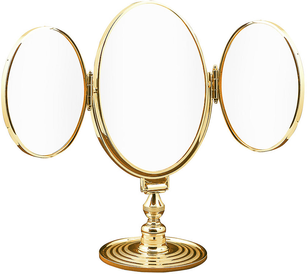 3x/1x 4-Face Vanity Mirror - Plain or Fluted Frame - Cristal & Bronze - Perfect Makeup Mirrors