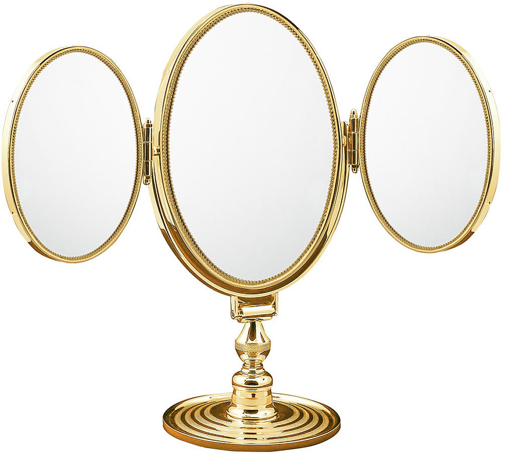 3x/1x 4-Face Vanity Mirror - Pearl or Corded Frame - Cristal & Bronze - Perfect Makeup Mirrors