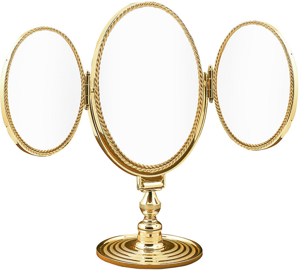 3x/1x 4-Face Vanity Mirror - Pearl or Corded Frame - Cristal & Bronze - Perfect Makeup Mirrors