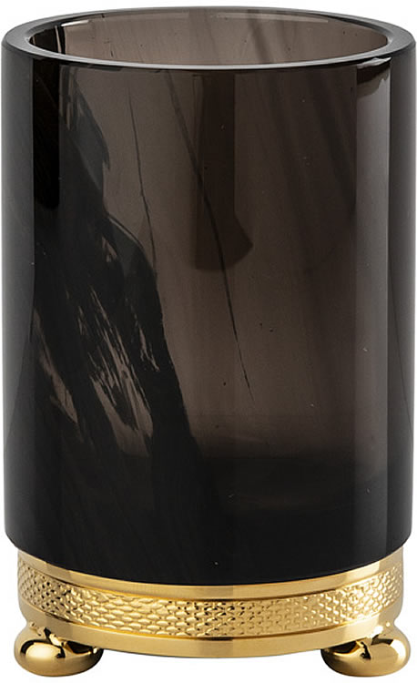 Obsidienne "Chiseled" Bathroom Glasses - Cristal & Bronze - Perfect Makeup Mirrors