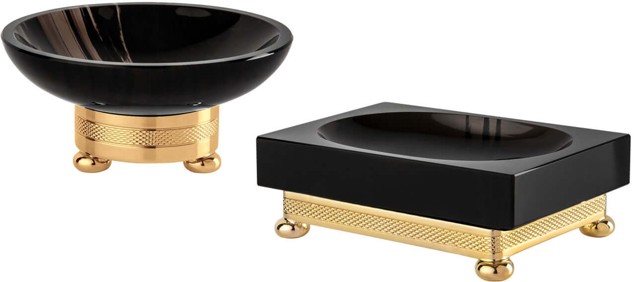 Round and Rectangular Footed Soap Dishes
