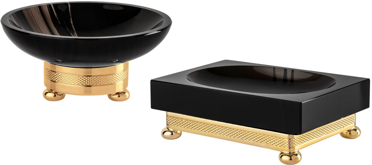 Round and Rectangular Footed Soap Dishes