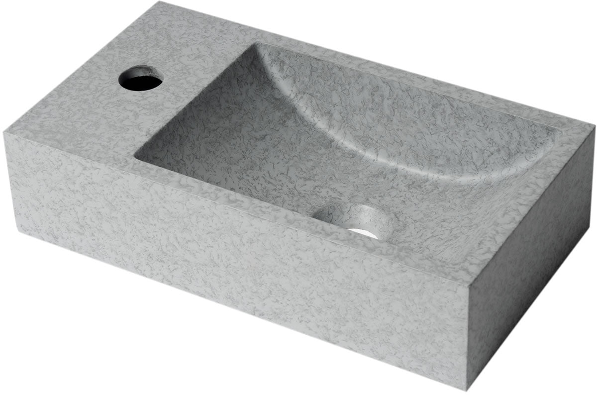 ABCO108 16" Small Rectangular Solid Concrete Wall-Mounted Bathroom Sink - ALFI brand - Perfect Makeup Mirrors