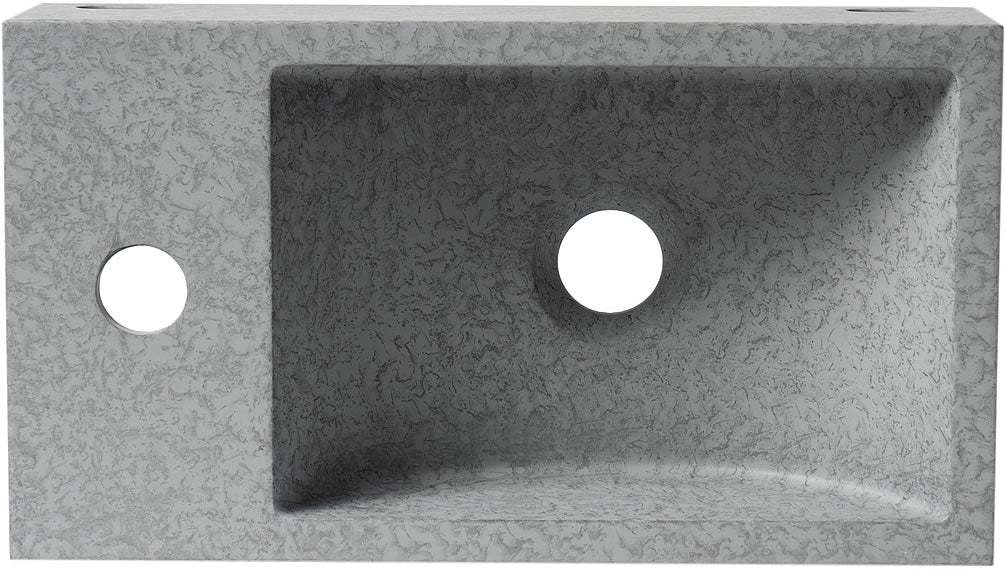 ABCO108 16" Small Rectangular Solid Concrete Wall-Mounted Bathroom Sink - ALFI brand - Perfect Makeup Mirrors