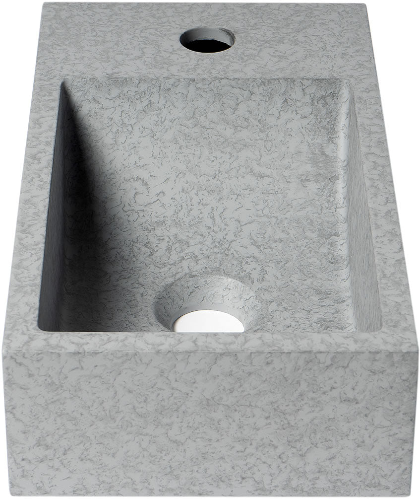 ALFI brand ABCO108 16" Small Rectangular Solid Concrete Wall-Mounted Bathroom Sink