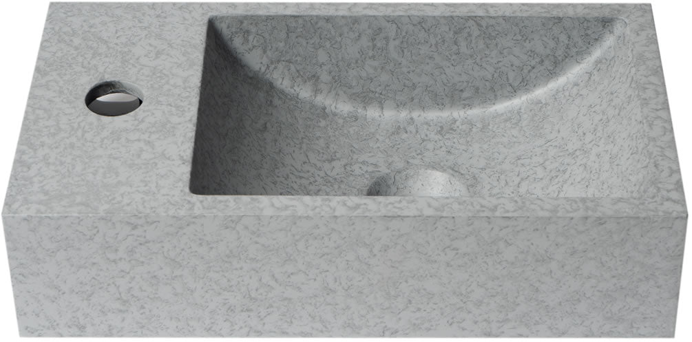ALFI brand ABCO108 16" Small Rectangular Solid Concrete Wall-Mounted Bathroom Sink