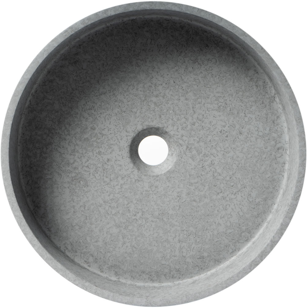 ALFI brand ABCO17R 17" Round Solid Concrete Above-Mount Bathroom Sink