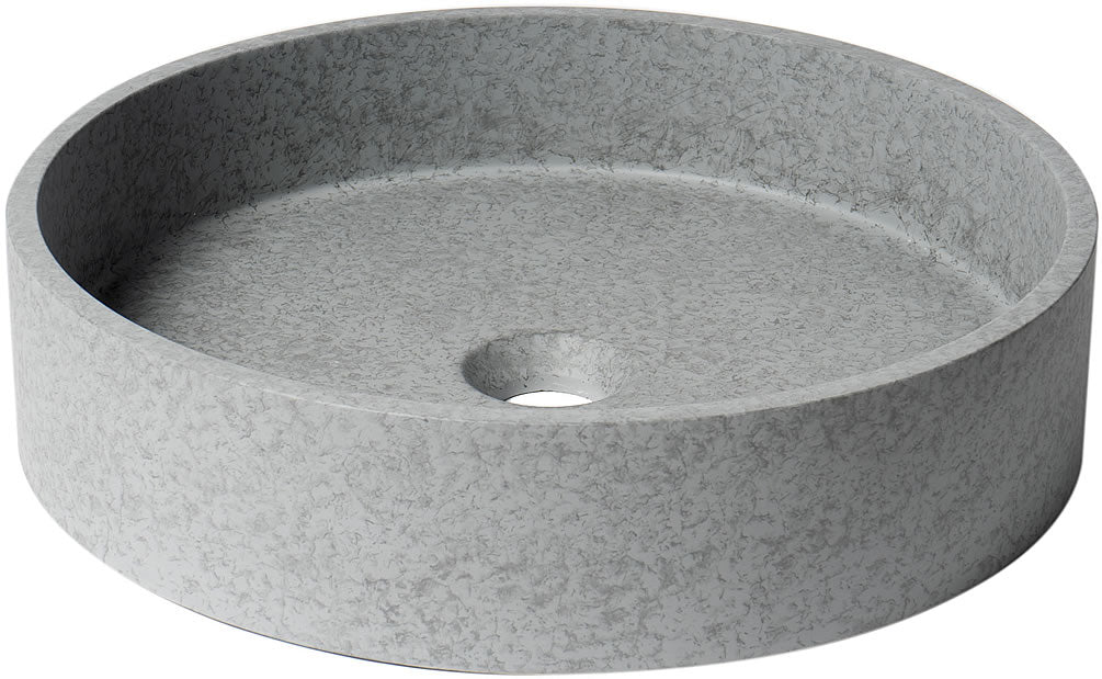 ABCO17R 17" Round Solid Concrete Above-Mount Bathroom Sink - ALFI brand - Perfect Makeup Mirrors