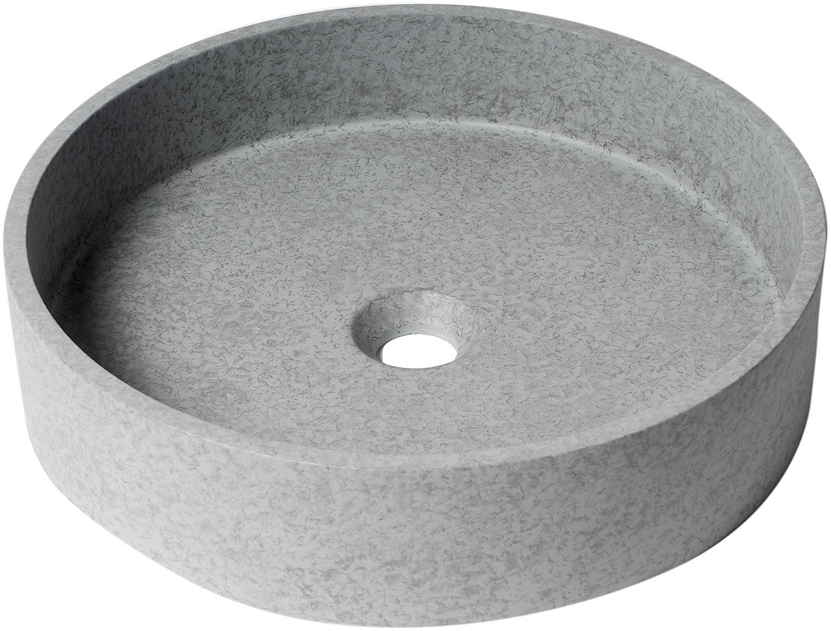 ALFI brand ABCO17R 17" Round Solid Concrete Above-Mount Bathroom Sink