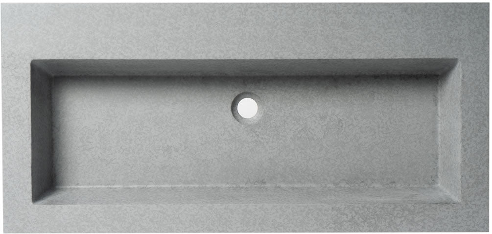 ABCO40TR 40" Solid Concrete Trough Sink for the Bathroom - ALFI brand - Perfect Makeup Mirrors