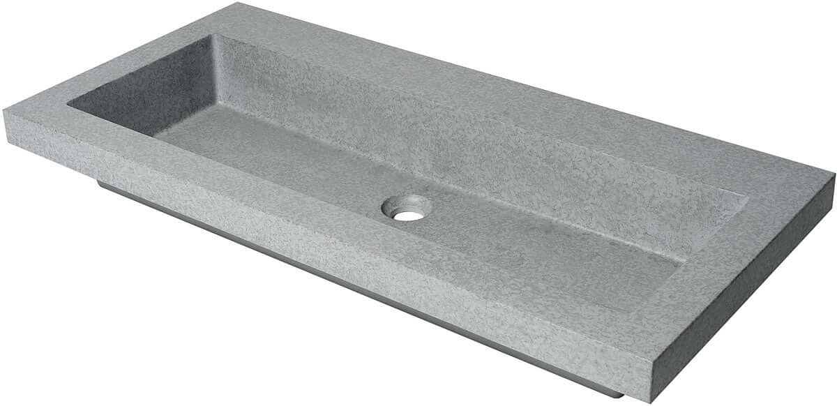 ALFI brand ABCO40TR 40" Solid Concrete Trough Sink for the Bathroom