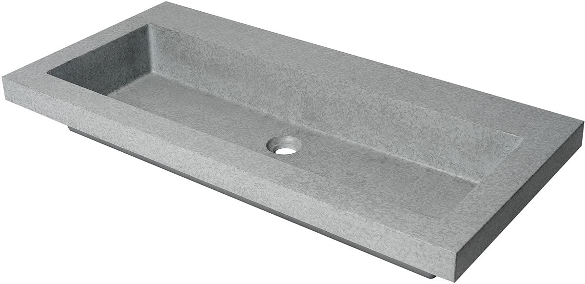 ABCO40TR 40" Solid Concrete Trough Sink for the Bathroom - ALFI brand - Perfect Makeup Mirrors