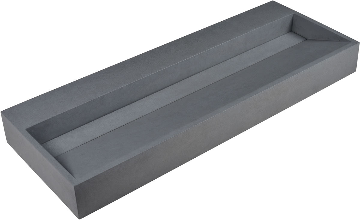 ABCO48TR 48" Solid Concrete Above-Mount Trough Sink for the Bathroom - ALFI brand - Perfect Makeup Mirrors