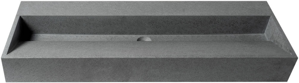 ABCO48TR 48" Solid Concrete Above-Mount Trough Sink for the Bathroom - ALFI brand - Perfect Makeup Mirrors