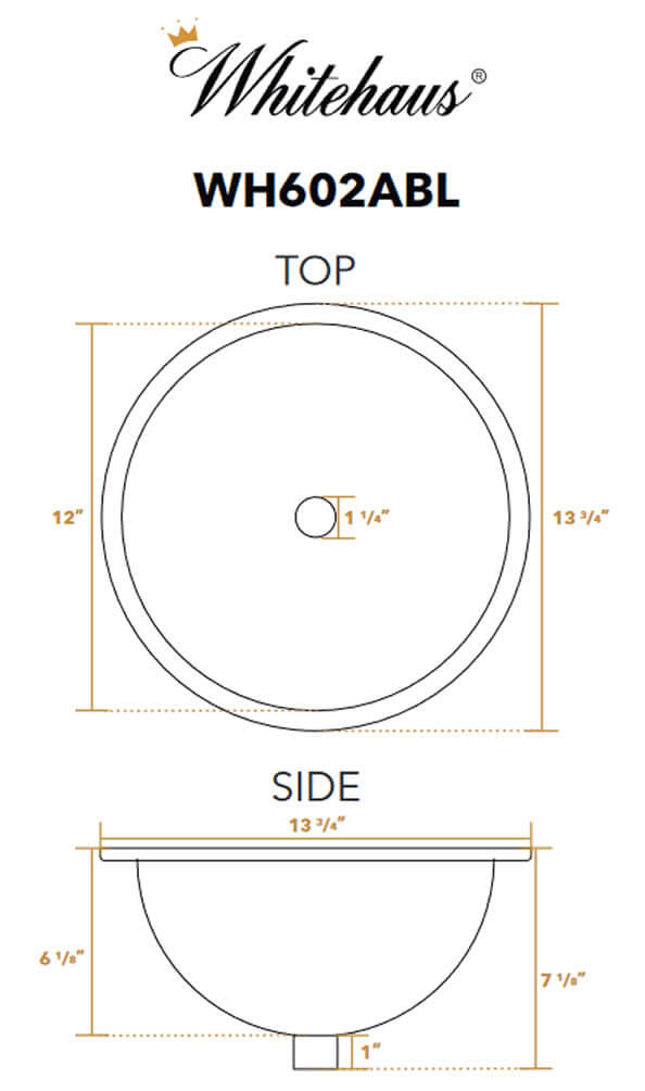 Dimensions - Polished Stainless Steel Drop-In Basin