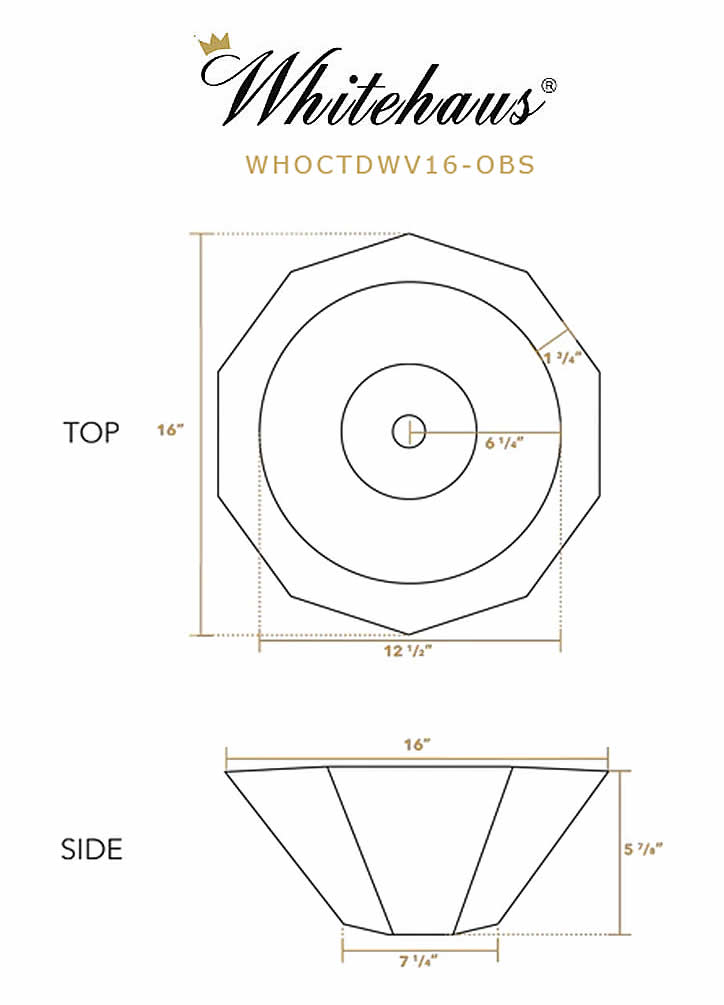 Copper Decagon dimensions.