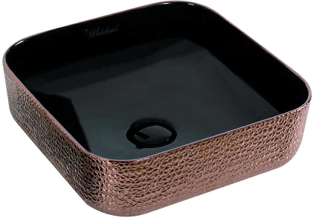 Isabella Plus Square Embossed Black/Rose Gold